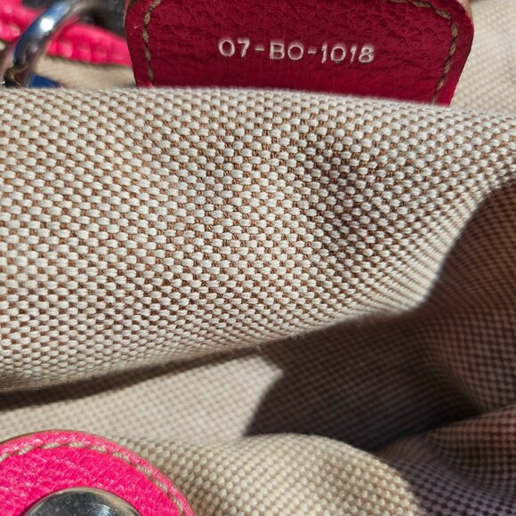 CHRISTIAN DIOR Coated Canvas Cannage Print Cherie Small Tote Pink - Picture 11 of 17